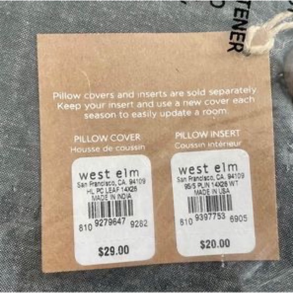 Brand New West Elm Pillow Covers x 2 - Picture 4 of 5